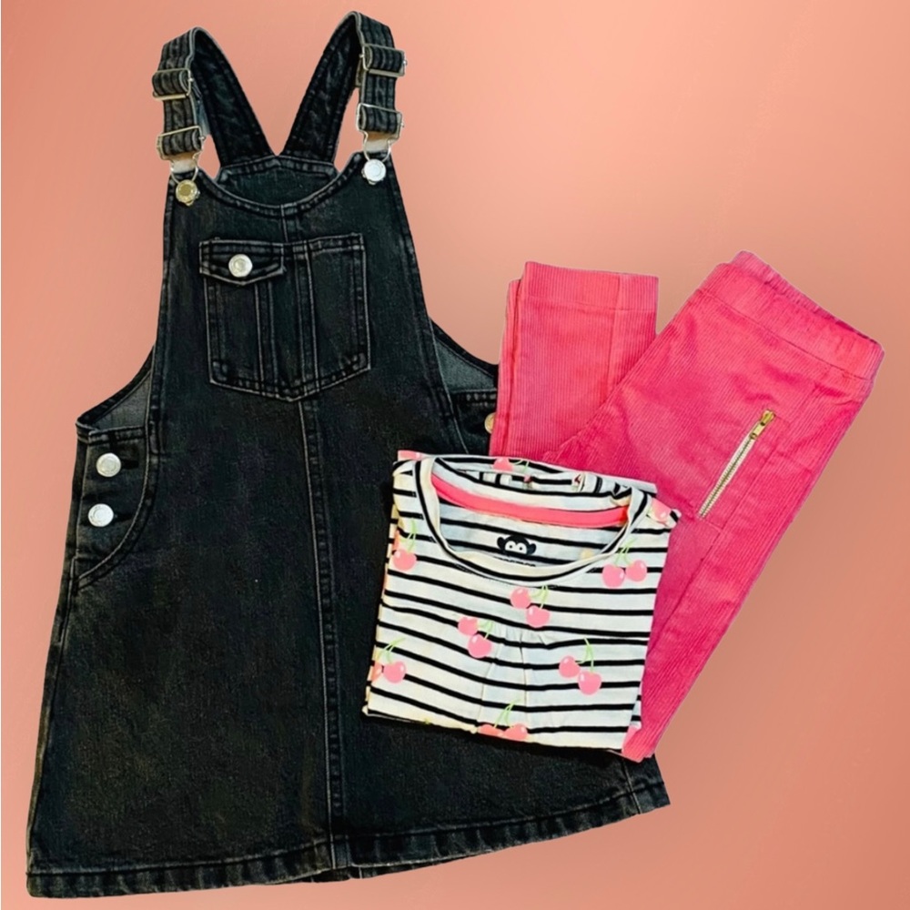 BUNDLE Corduroy Bella Bliss Pants, Zara Denim Overall & Appaman top Size 7